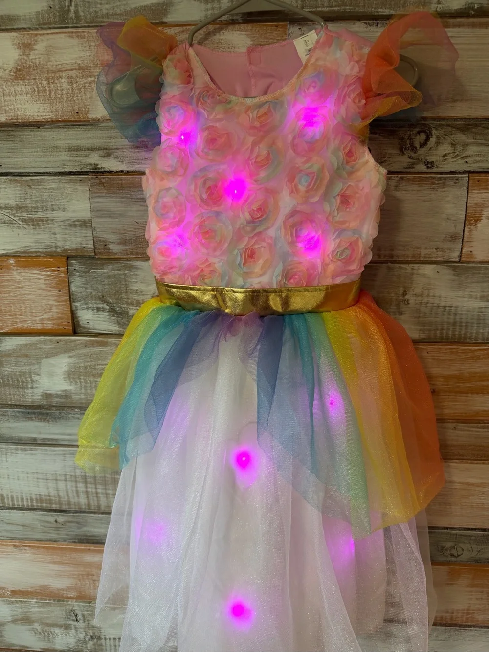 Target Light-Up Pink Floral Rainbow Tulle Costume Dress